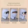 WXDTW Windproof Full Cover Outdoor Riding Mask with Glasses, 4 in 1 Waterproof Ski Cap Winter Windproof Full Cover Balaclava (Pink,One Size) view 3