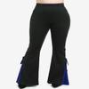 ROSE GAL Womens Plus Size Gothic Lace Up Two Tone Godet Hem Pull On Flare Pants(Blue_1/2X) view 2