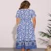 Allegra K Boho Dress for Women's Floral Print A-Line Midi Dresses Medium White view 3