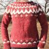 Women's Retro Casual Fair Isle Knit Pullover Sweaters Fall Vintage Crew Neck Sweater Long Sleeve Argyle Pullover Tops view 2