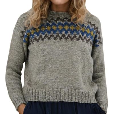 Women's Retro Casual Fair Isle Knit Pullover Sweaters Fall Vintage Crew Neck Sweater Long Sleeve Argyle Pullover Tops