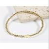 1pc Fashionable Minimalist Gold-Color Hematite Beaded Bracelet with Cross Charm,-Default view 1