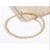1pc Fashionable Minimalist Gold-Color Hematite Beaded Bracelet with Cross Charm,-Default view 2