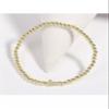 1pc Fashionable Minimalist Gold-Color Hematite Beaded Bracelet with Cross Charm,-Default view 3