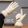 Women's Winter Touch Screen Gloves Plush Thick Windproof Cycling Mittens Cute Cartoon Skiing Warm Gloves(Black Rabbit Ears) view 4