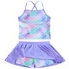 Girls Mermaid Swimsuit Tankini Bathing Suits Adjustable Strap Criss-Cross Swim Skirt Two Piece Swimwear 3-4T view 1
