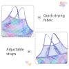 Girls Mermaid Swimsuit Tankini Bathing Suits Adjustable Strap Criss-Cross Swim Skirt Two Piece Swimwear 3-4T view 4