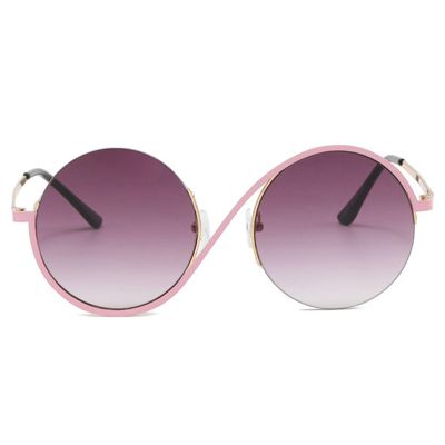 helena Retro Metal frame Round Sunglasses For Women Men Fashion Vintage Irregular punk Sun Glasses Trending UV400 Eyeglasses (C2)