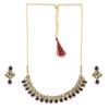 DENMOUS Gold-Toned & Blue Stone-Studded Jewellery Set-DMZ-530, zzzz-s, Brass view 2