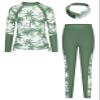 GRACE KARIN Girls Rash Guard Sets Long Sleeve Swimsuit 2Piece Bathing Surfing Suit Summer Beach Sun Protection Swimwear Green Coconut Tree 5-6Y view 1