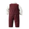 Toddler Boys Long Sleeve Shirt Tops Vest Coat Pants Child Kids With Bow Gentleman Outfits Weeding Clothes for (AG, 90) view 2