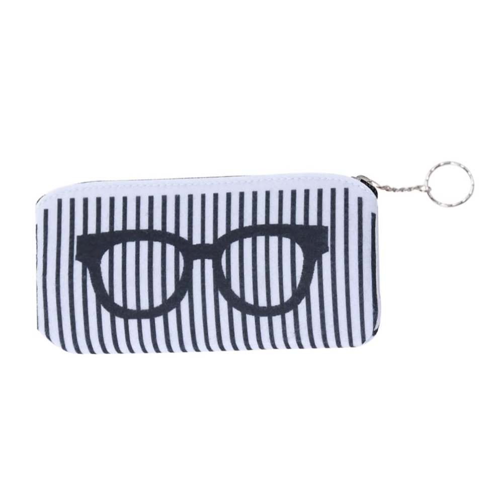 TOGEVAL Portable Eyewear Storage Pouch Travel Sunglasses Bag Zipper Closure Lightweight Felt Glasses Case for Reading Glasses and Sunglasses for Travel and Outdoor Use