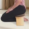 Bamboo Meditation Bench, Foldable & Ergonomic Meditation Stool, Portable Prayer Bench with Cushion, Comfortable Kneeling Chair for Kneeling or Sitting, Coffee view 2