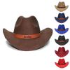 Snirov Personalized Kids Cowboy Hat, Custom Name Toddler Cowboy Hat with Leather Hatband, Classic Roll Up Fedora Hat Western Cowboy Hats for Boys Men Women view 1