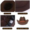Snirov Personalized Kids Cowboy Hat, Custom Name Toddler Cowboy Hat with Leather Hatband, Classic Roll Up Fedora Hat Western Cowboy Hats for Boys Men Women view 4