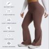 Aoxjox Flare Leggings for Women Metamorph Mid-Rise Hidden Scrunch Butt Lifting Wide Leg Yoga Pants 30" (Fudge Coffee, Large) view 4