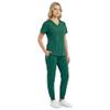 M&M SCRUBS Womens Jogger Scrub Set 4-Way Stretch V-Neck Nurse Scrubs Top & Pants (True Hunter Green, X-Small-Petite) view 3