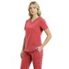 M&M SCRUBS Womens Jogger Scrub Set 4-Way Stretch V-Neck Nurse Scrubs Top & Pants (Coral, Small) view 2