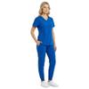 M&M SCRUBS Womens Jogger Scrub Set 4-Way Stretch V-Neck Nurse Scrubs Top & Pants (True Royal Blue, XX-Large-Petite) view 3