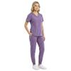 M&M SCRUBS Womens Jogger Scrub Set 4-Way Stretch V-Neck Nurse Scrubs Top & Pants (Lavender, X-Large-Petite) view 3