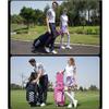 Golf Bag, Lightweight Golf Bag with Wheels & Dust Cover, Waterproof Nylon Fabric, Convenient & Accessible(Gray) view 4