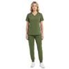 M&M SCRUBS Womens Jogger Scrub Set 4-Way Stretch V-Neck Nurse Scrubs Top & Pants (Olive, Medium-Petite) view 1