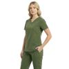 M&M SCRUBS Womens Jogger Scrub Set 4-Way Stretch V-Neck Nurse Scrubs Top & Pants (Olive, Medium-Petite) view 2