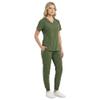 M&M SCRUBS Womens Jogger Scrub Set 4-Way Stretch V-Neck Nurse Scrubs Top & Pants (Olive, Medium-Petite) view 3