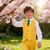 Lycody Boys Pink Vest for Kids Formal Tuxedo Vests Toddler Uniform Vest Outfit Sleeveless Jacket Size 3 view 2