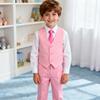 Lycody Boys Pink Vest for Kids Formal Tuxedo Vests Toddler Uniform Vest Outfit Sleeveless Jacket Size 3 view 3