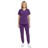 M&M SCRUBS Womens Jogger Scrub Set 4-Way Stretch V-Neck Nurse Scrubs Top & Pants (Eggplant, X-Small-Petite) view 1