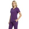 M&M SCRUBS Womens Jogger Scrub Set 4-Way Stretch V-Neck Nurse Scrubs Top & Pants (Eggplant, X-Small-Petite) view 2