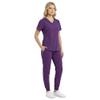 M&M SCRUBS Womens Jogger Scrub Set 4-Way Stretch V-Neck Nurse Scrubs Top & Pants (Eggplant, X-Small-Petite) view 3