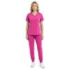 M&M SCRUBS Womens Jogger Scrub Set 4-Way Stretch V-Neck Nurse Scrubs Top & Pants (Hot Pink, X-Small-Petite) view 1