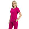 M&M SCRUBS Womens Jogger Scrub Set 4-Way Stretch V-Neck Nurse Scrubs Top & Pants (Hot Pink, X-Small-Petite) view 2