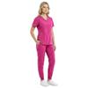 M&M SCRUBS Womens Jogger Scrub Set 4-Way Stretch V-Neck Nurse Scrubs Top & Pants (Hot Pink, X-Small-Petite) view 3