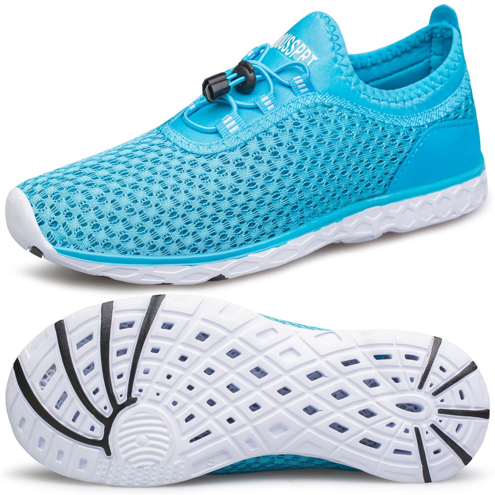 DOUSSPRT Women's Water Shoes Quick Drying Sports Aqua Shoes Moonblue 9.5