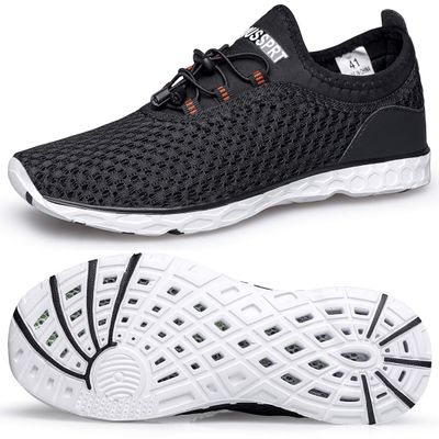 DOUSSPRT Women's Water Shoes Quick Drying Sports Aqua Shoes Black&White 7