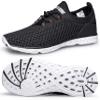 DOUSSPRT Women's Water Shoes Quick Drying Sports Aqua Shoes Black&White 7 view 1