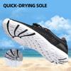 DOUSSPRT Women's Water Shoes Quick Drying Sports Aqua Shoes Black&White 7 view 2