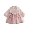 Girls ipao Peony Long Sleeve Dresses Chinese New Year Clothing Chinese Traditional Clothes for (Purple, 12-18 Months) view 1