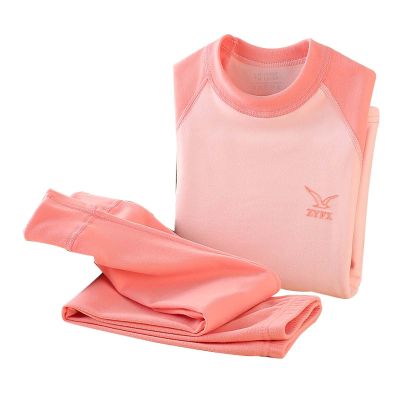 Kids Thermal Underwear Set Boys Girls Winter Base Layer Long Johns Tops and Bottom Thermal Set Warm (Pink, 3-4 Years)