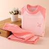 Kids Thermal Underwear Set Boys Girls Winter Base Layer Long Johns Tops and Bottom Thermal Set Warm (Pink, 3-4 Years) view 3