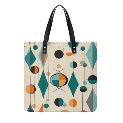 Handbags for WomenMid Century GeometricTrendy Vegan Leather Hobo Handbags,Women's Soft Bucket Bag For Women - Ladies Handbags For Work, Travel, Casual Use,Birthday Gifts