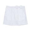 Hope & Henry Girls Girls' Linen Pull-On Pleated Bow Skort, 12, White Court Pinstripe view 1