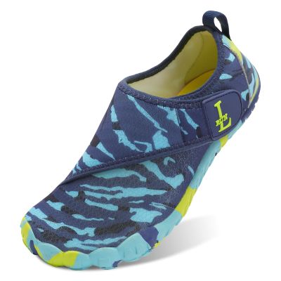 L-RUN Barefoot Mens Shoes Womens Swim Shoes for Surf Beach Pool Trail Running Breathable Navy M US (Women 12, Men 11)=EU44