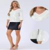 Allegra K Sequin Top for Women's 3/4 Bell Sleeve V Neck Metallic Sparkly Glitter Party Blouse Small Silver view 2