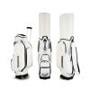 Golf Bag for Men & Women, Portable Golf Bag with Large Wheels and Luggage Style Pull Over Handle(White) view 1