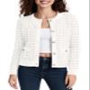 Urban CoCo Women's Open Front Button Down Knit Cropped Cardigan Casual Long Sleeve Sweater Jacket (White,S) view 1