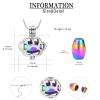 AIWENXI Pet Cremation Memorial Mini Urns Necklaces for Men Women Dog Paws Print Hollow Ash Pendant Stainless Steel Cremation Jewelry Keepsakes Necklaces view 2